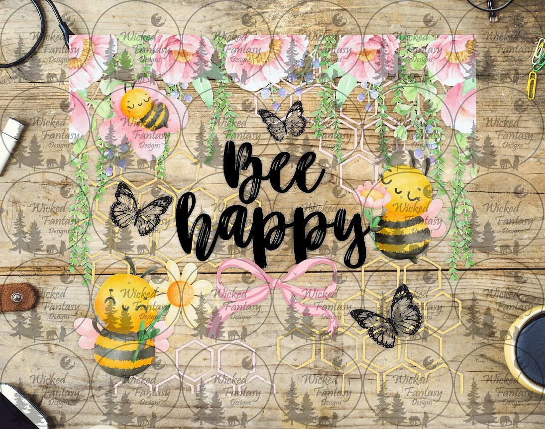 UVDTF Bee Happy 20oz 30oz 10"x10" Element Sheet