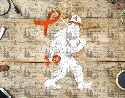 UVDTF Multiple Sclerosis Sasquatch Orange Ribbon