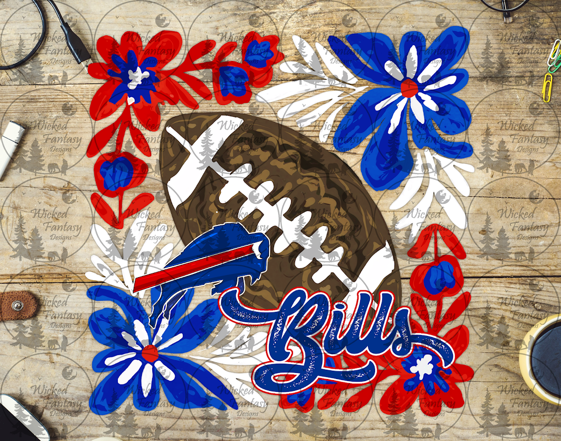 UVDTF Floral Football Bills