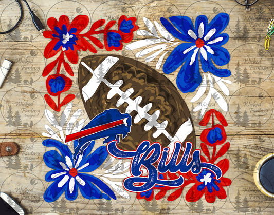 UVDTF Floral Football Bills