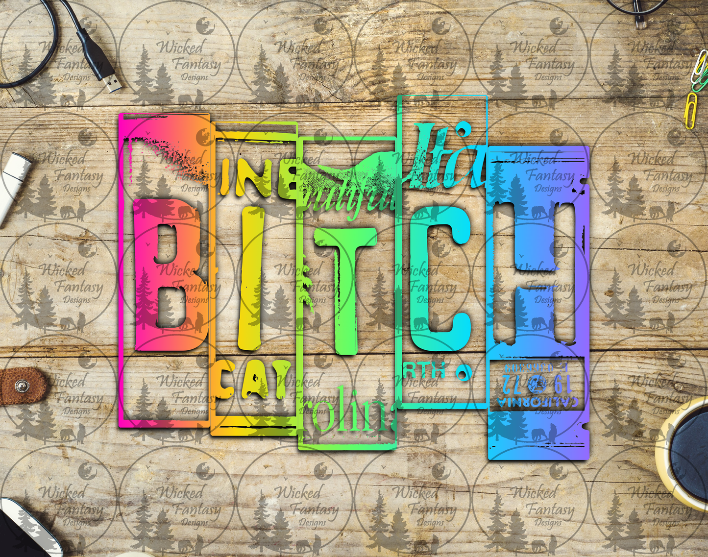 UVDTF Bitch Neon