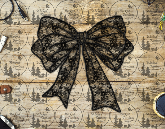 UVDTF Black Lace Bow