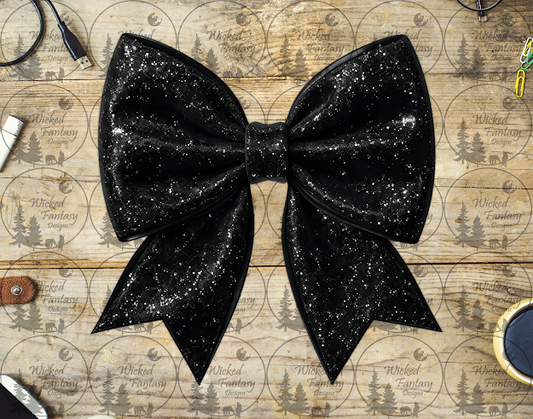 UVDTF Black Sparkling Bow