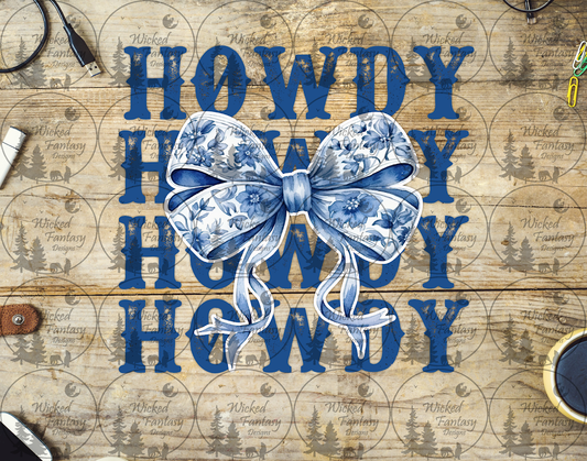UVDTF Howdy with Blue Bow