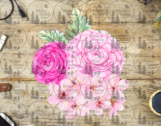 UVDTF Pink Hydrangea and Peony