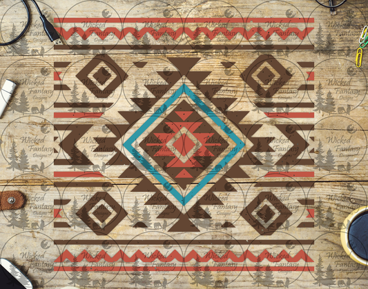 UVDTF Rust and Brown Aztec 20oz 30oz 10"x10"