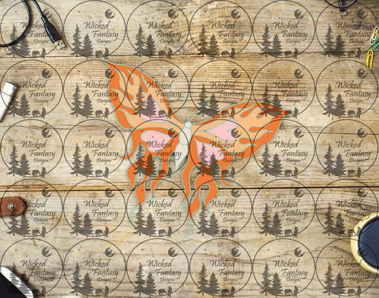 UVDTF Orange Butterfly