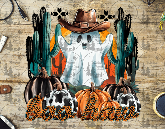 UVDTF Boo Haw Western Ghost with Teal Cactus