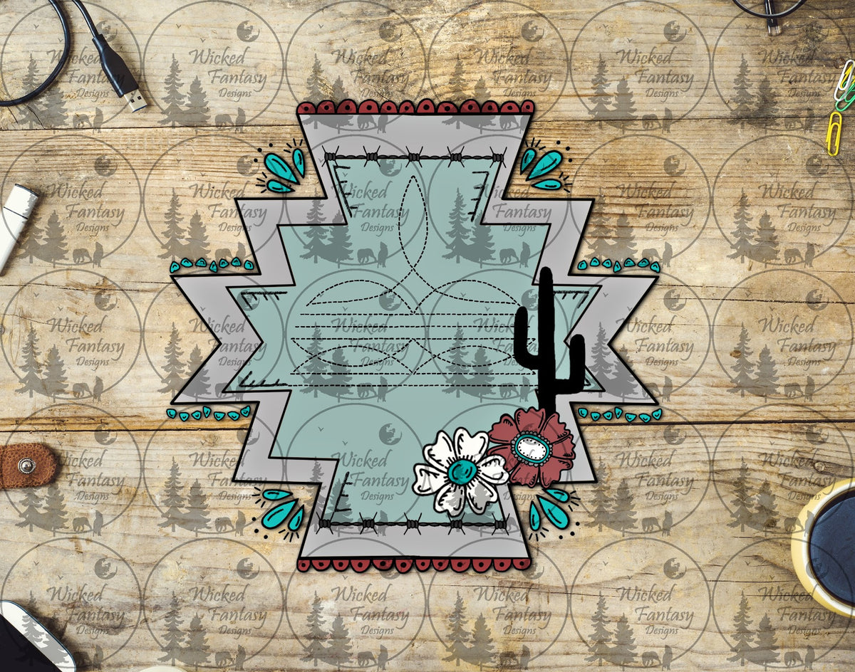 UVDTF Boot Stitch Aztec Star