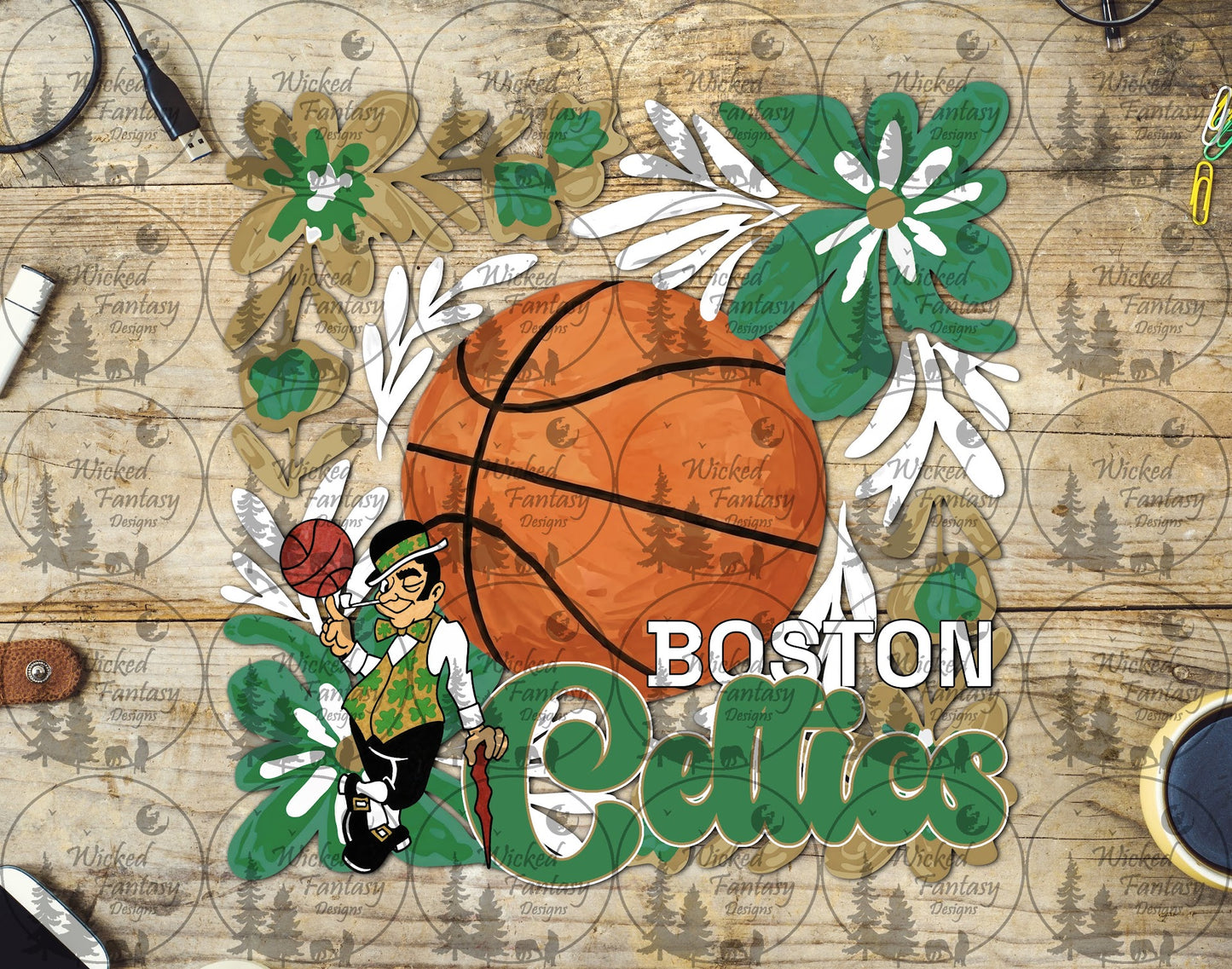 UVDTF Basketball Floral Celtic