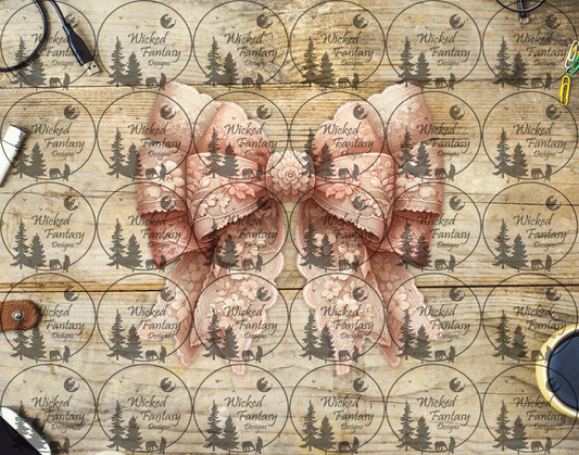 UVDTF Light Peach Lace Bow