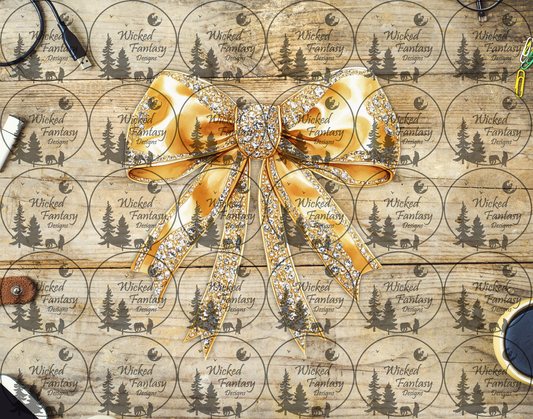 UVDTF Jeweled Yellow Bow