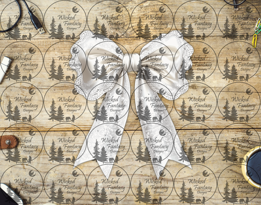 UVDTF Faux Satin and Lace Bow