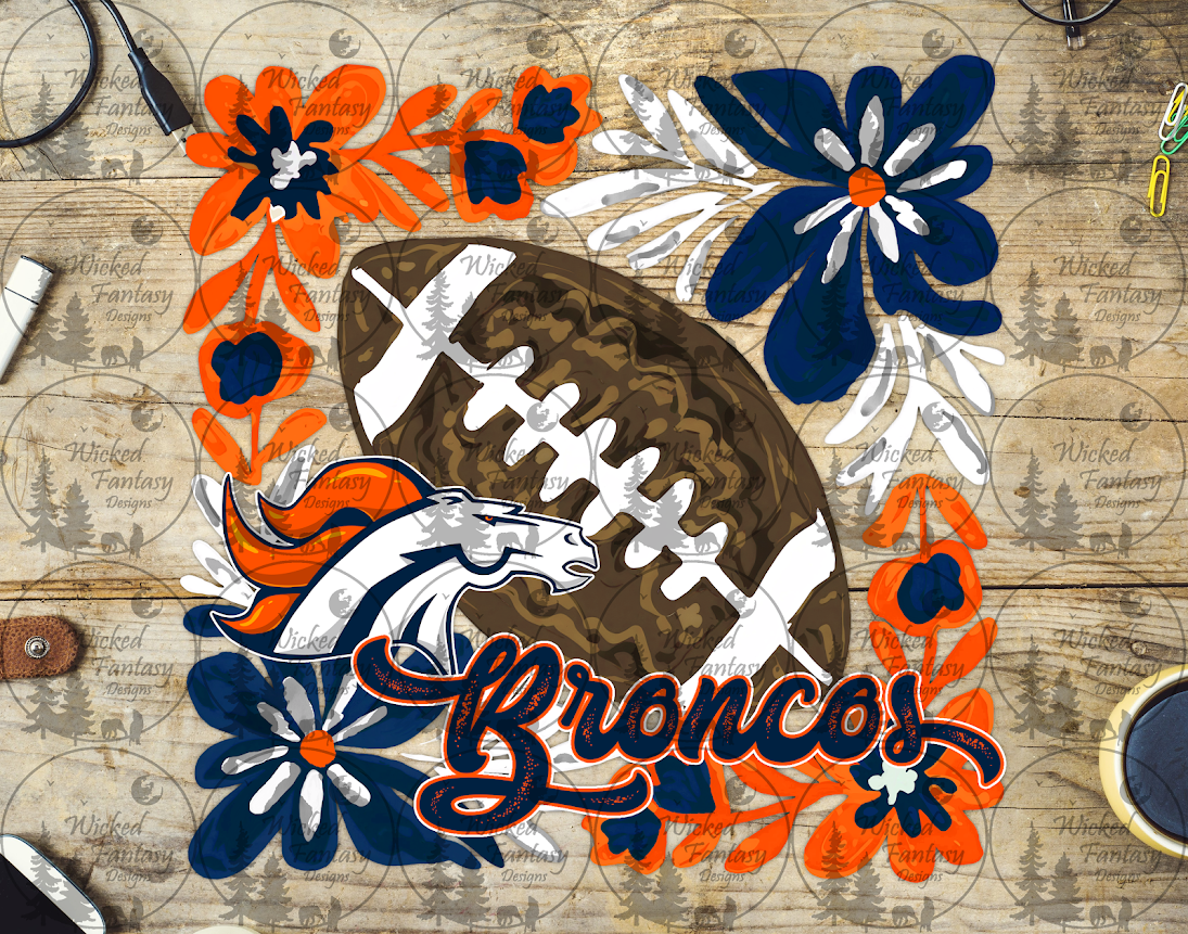 UVDTF Floral Football Broncos