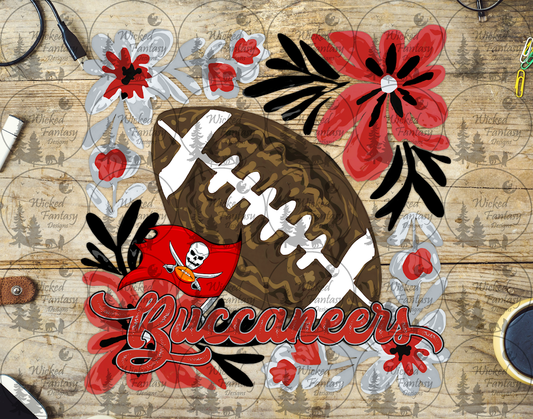 UVDTF Floral Football Buccaneers