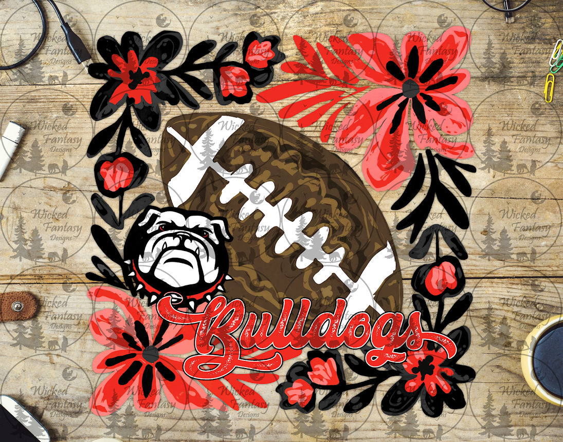 UVDTF Floral Football Bulldogs