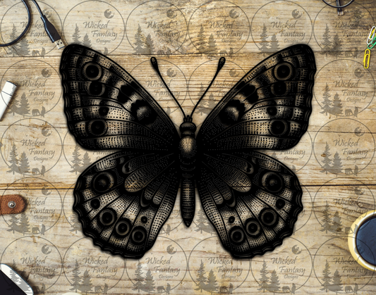 UVDTF Etched Butterfly