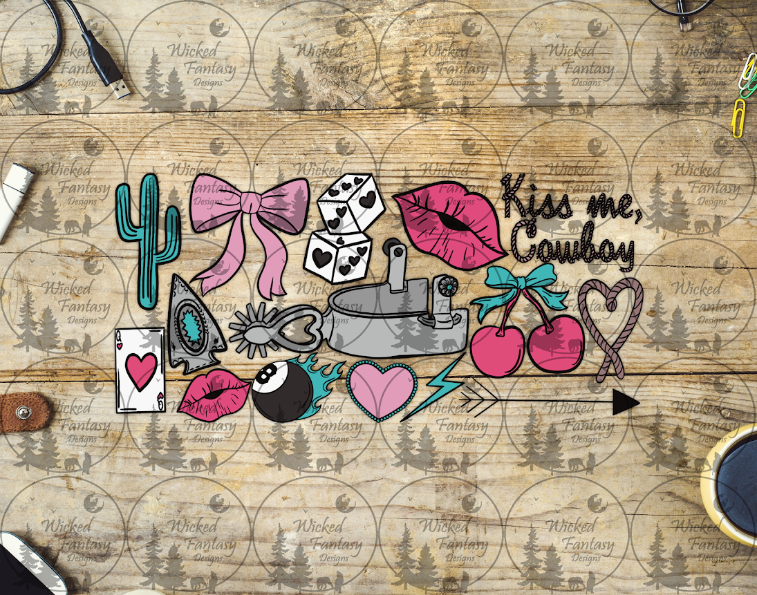 UVDTF Kiss Me Cowboy 16oz 40oz