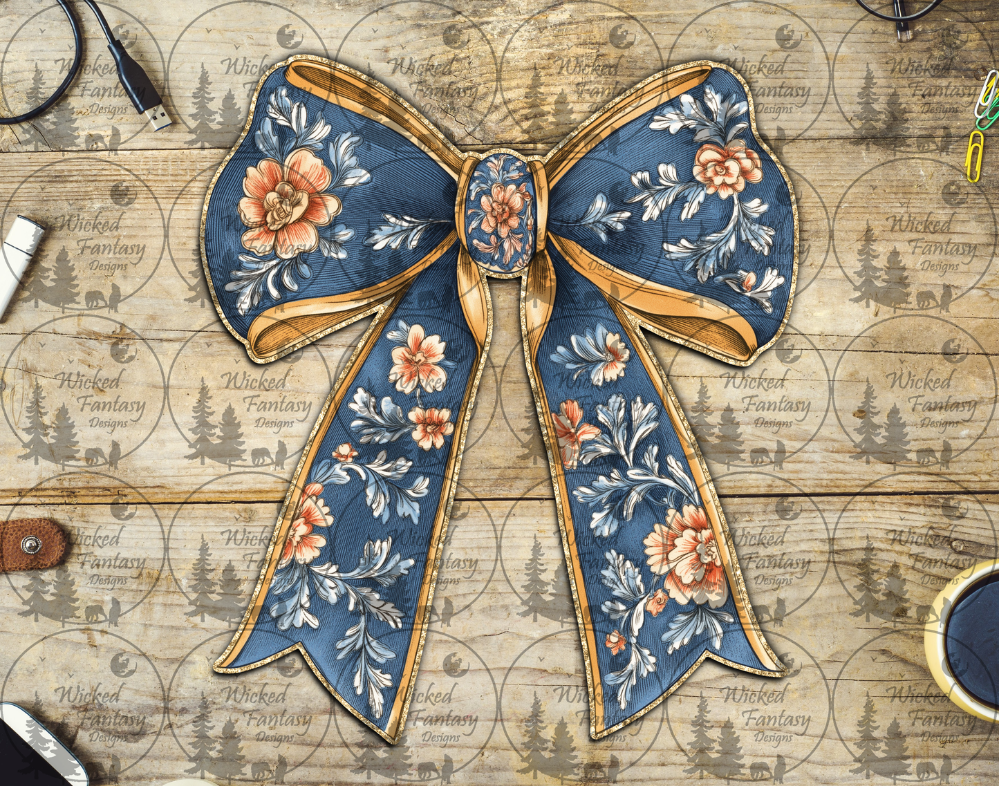 UVDTF Vintage Porcelain Bow