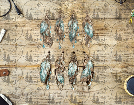 UVDTF Turquoise Hanging Feathers