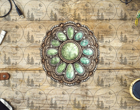 UVDTF Sage Green Elegant Concho