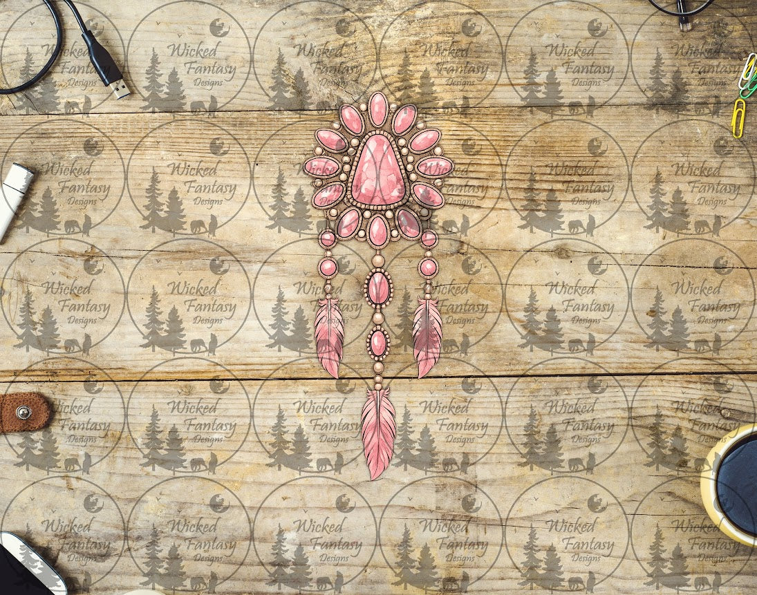 UVDTF Light Pink Dream Catcher Concho