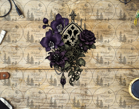 UVDTF Purple Orchids and Lillies