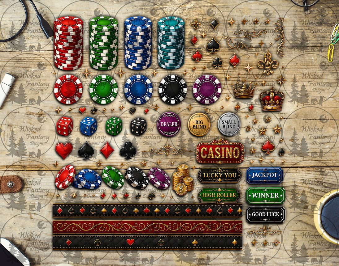 UVDTF Poker Chips Element Sheet