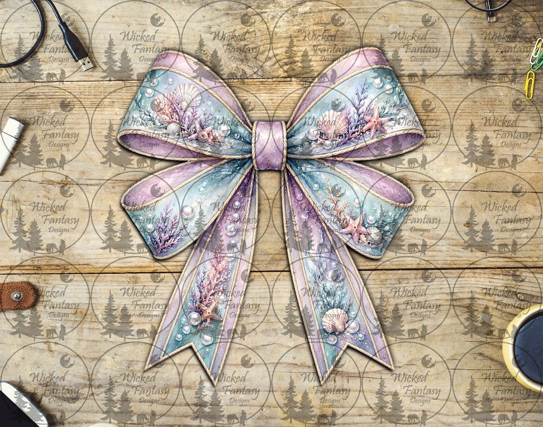 UVDTF Pastel Coral and Pearls Bow