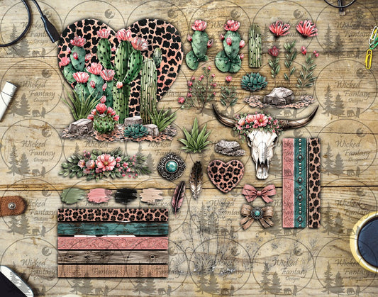 UVDTF Leopard Heart Cactus Element Sheet