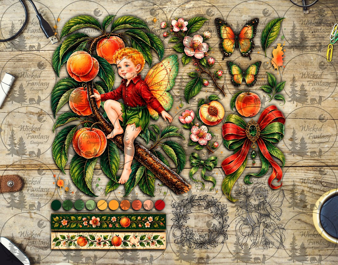 UVDTF Peach Fairy Butterfly Element Sheet
