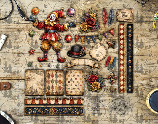 UVDTF Circus Clown Element Sheet