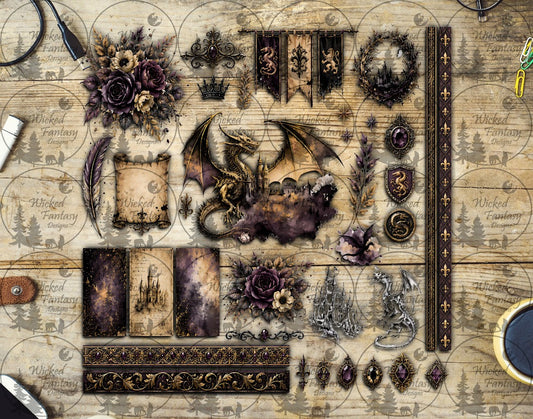 UVDTF Golden Purple Dragon Element Sheet
