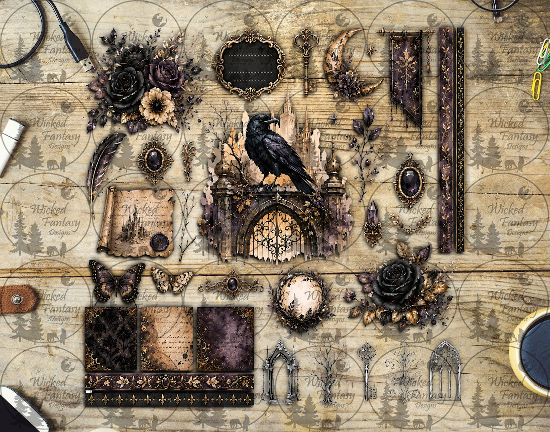 UVDTF Gothic Raven Element Sheet