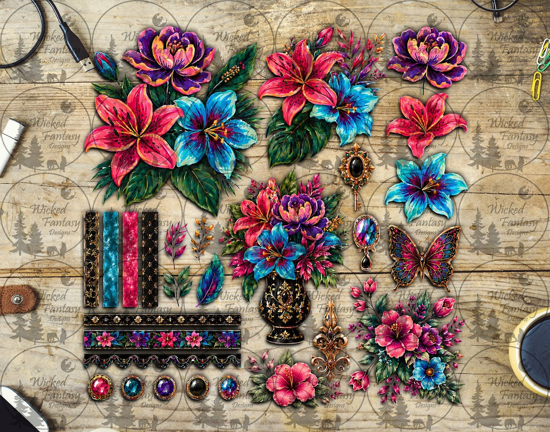 UVDTF Painted Lilies Element Sheet