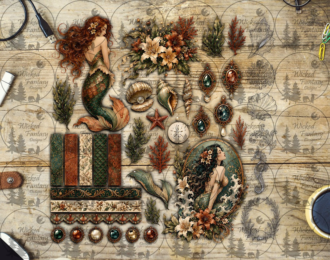 UVDTF Green Ginger Mermaid Element Sheet