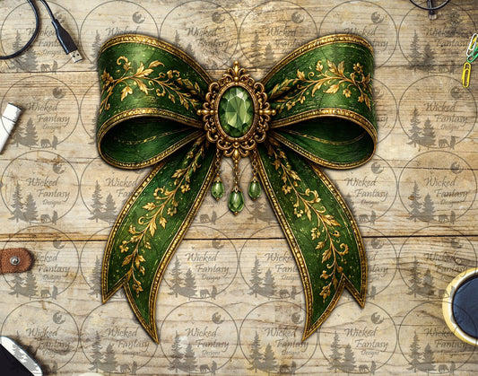 UVDTF Elven Green and Gold Bow