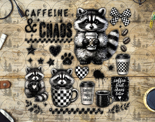 UVDTF Caffeine and Chaos Racoon Element Sheet
