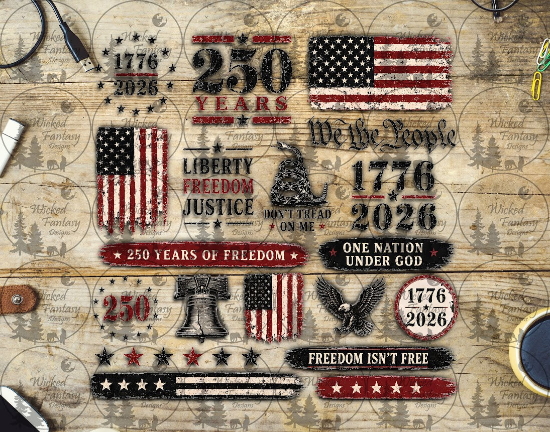 UVDTF 250 Years Don't Tread on Me 11x11"  Element Sheet