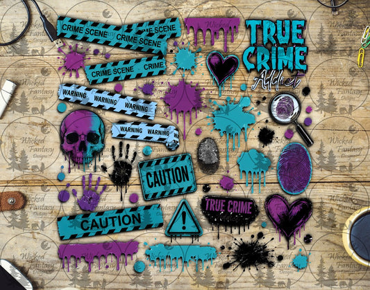 UVDTF True Crime Addict Teal Purple Element Sheet