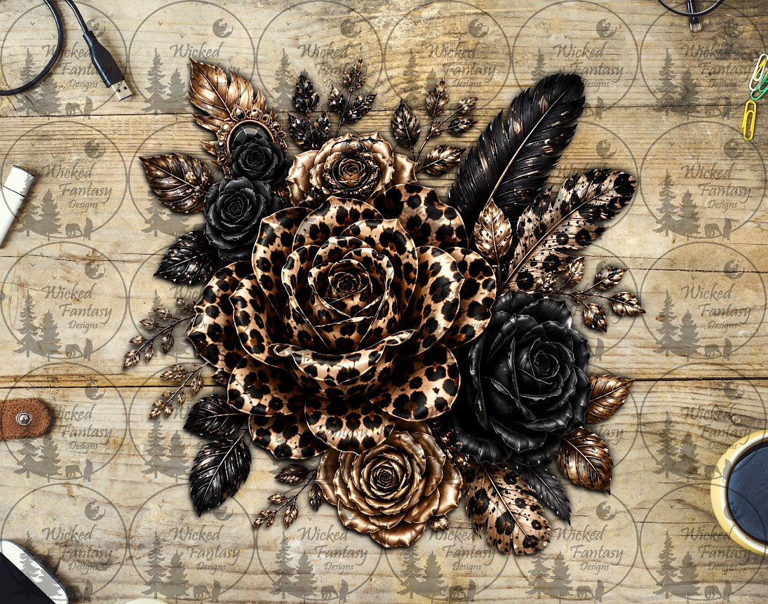 UVDTF Leopard Luxe Roses