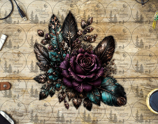 UVDTF Purple and Teal Boho Floral
