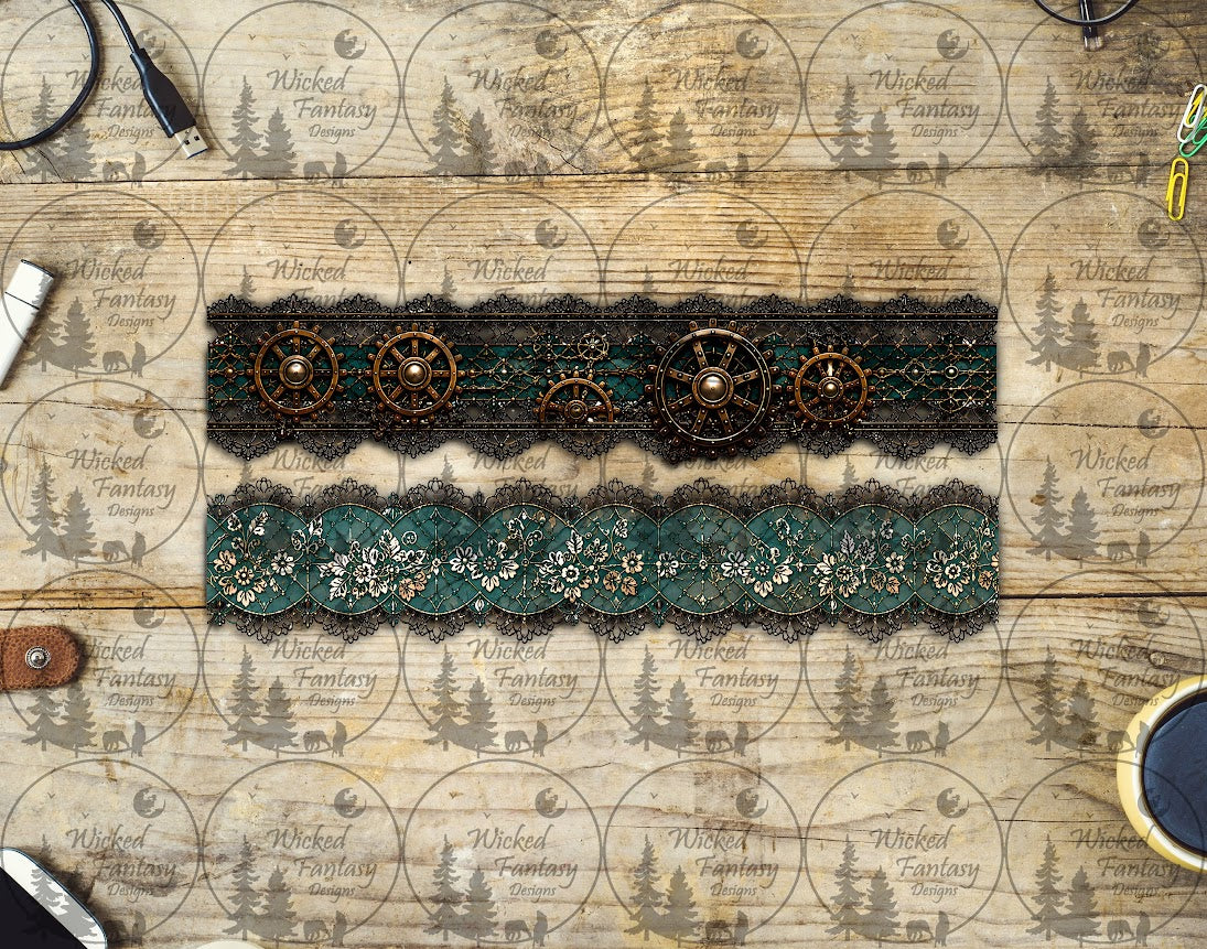 UVDTF Steampunk Teal Border Element