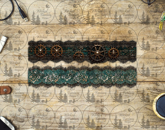 UVDTF Steampunk Teal Border Element