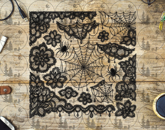 UVDTF Spider Web Lace Filler Element Sheet