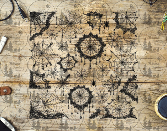 UVDTF Lace Spider Webs Filler Element Sheet