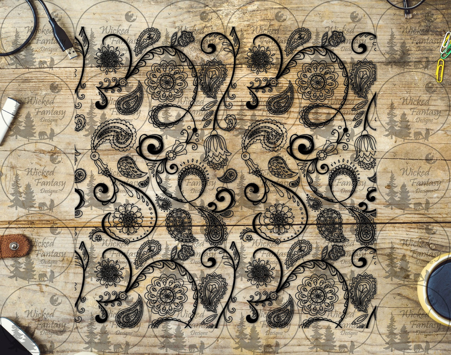 UVDTF Paisley Flourish 20oz 30oz 10"x10"