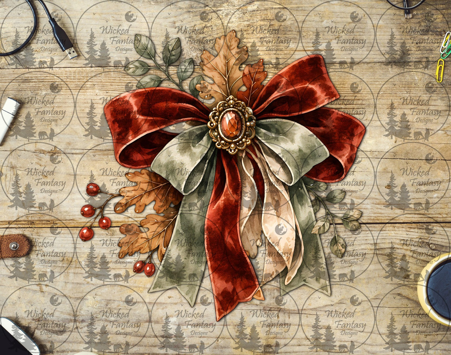 UVDTF Autumn Velvet Bow