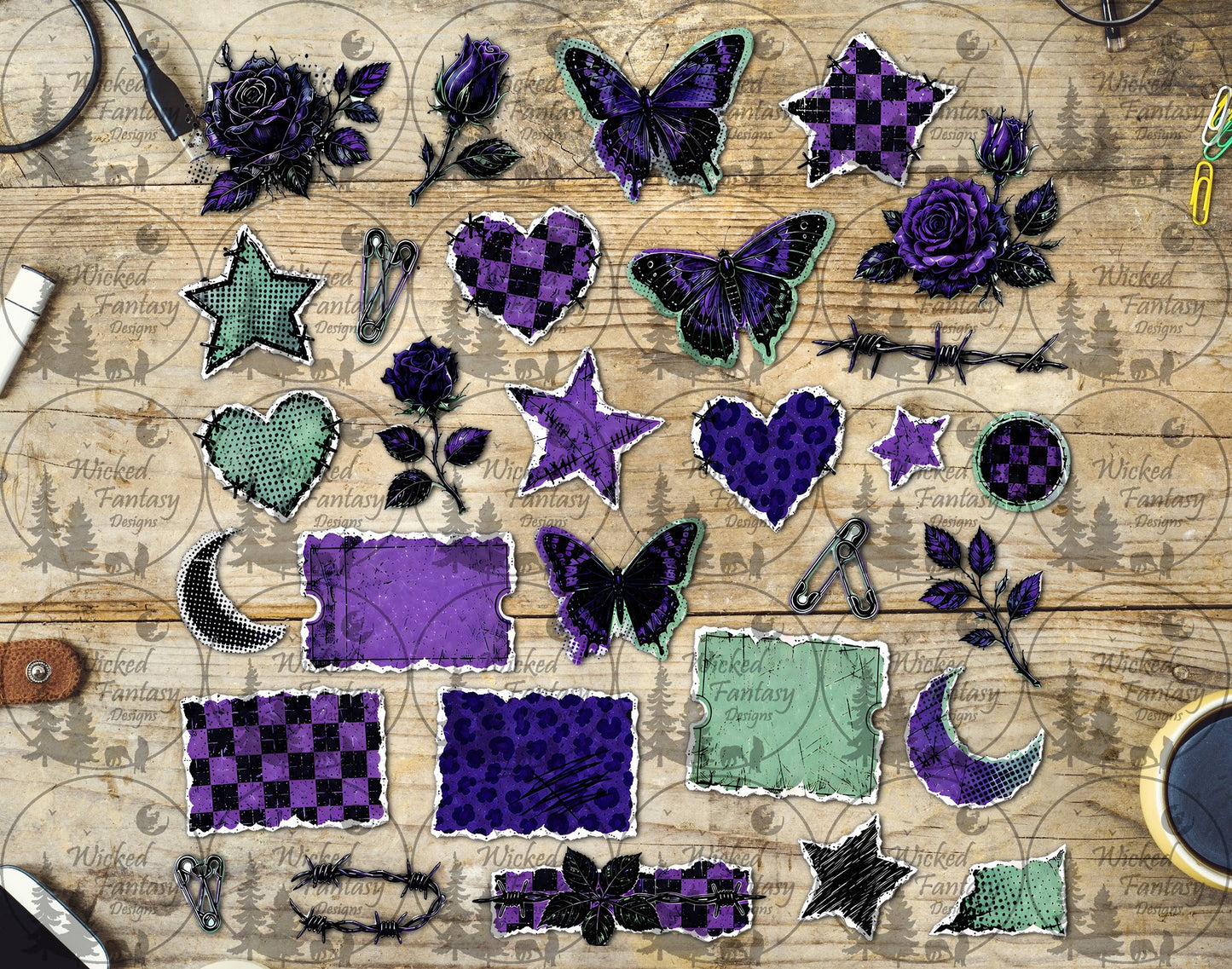 UVDTF Elder Emo Purple Grunge Filler Element Sheet