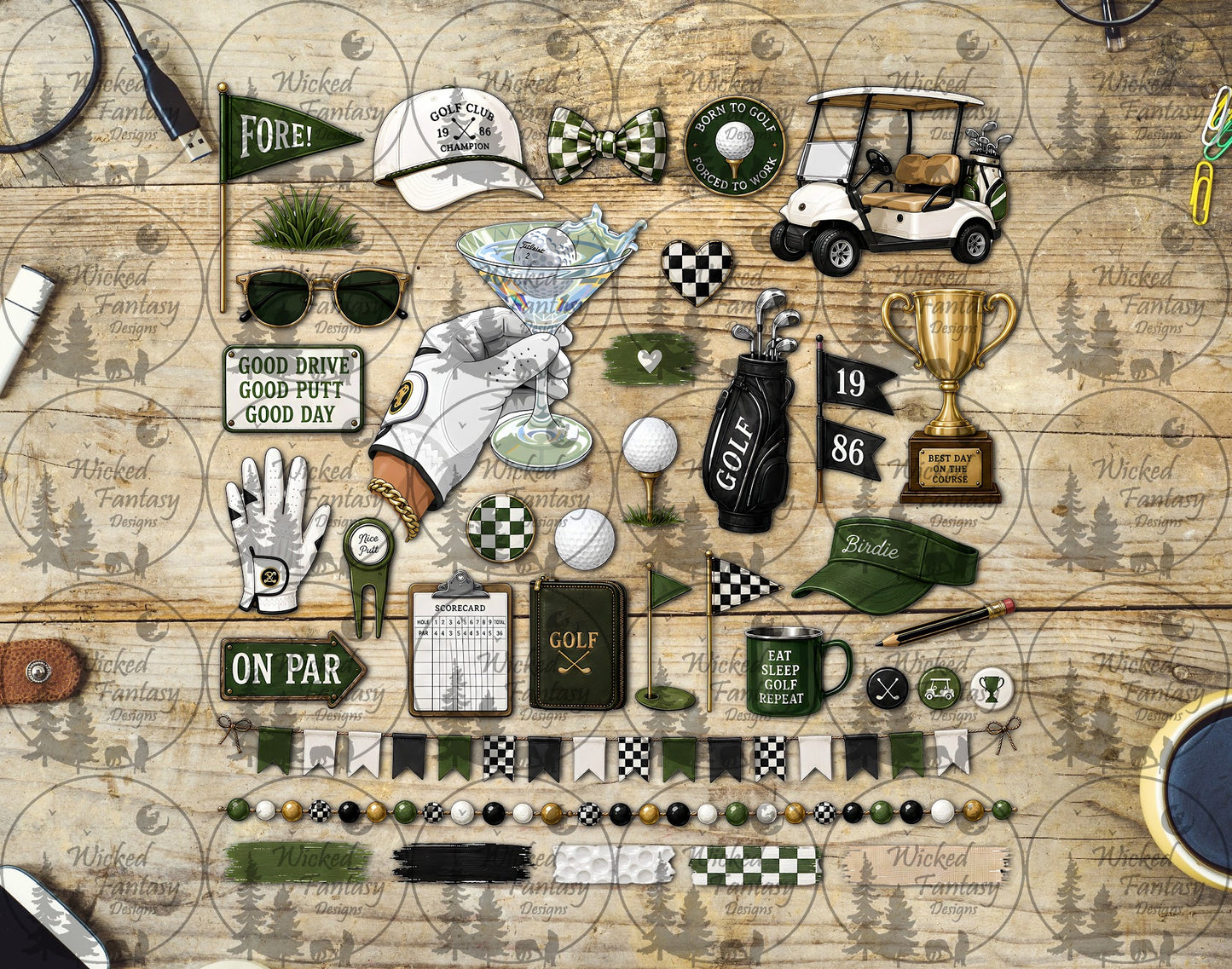 UVDTF Born to Golf Element Sheet